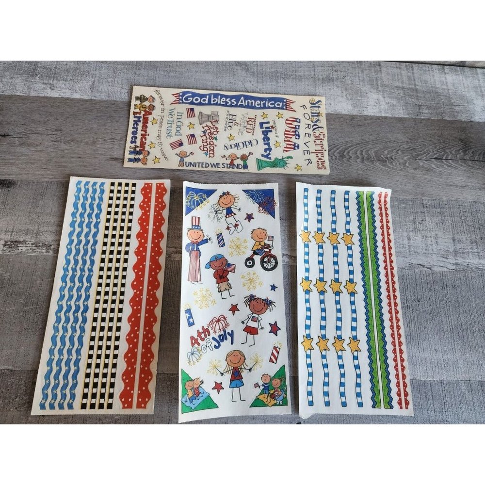 Jumbo Sticker Sheets - MAMBI 4th of July Fireworks Scrapbooking NEW Retired #39